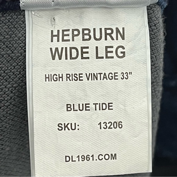 DL1961 32x33 hep burn Wide Leg High Rise 0439 dark wash Sailor patch pockets - Picture 10 of 12